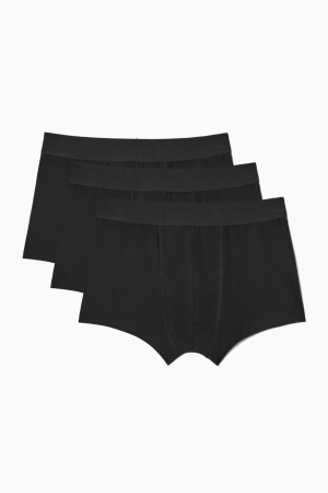 Men's COS 3-Pack Jersey Boxer Briefs Black NZ-23GDLSZOH
