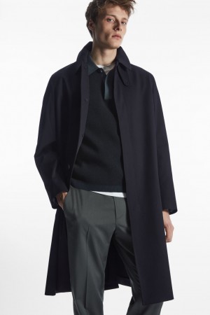 Men's COS Car Coats Navy NZ-35VOUELYP