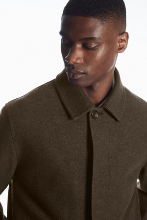 Men's COS Felted Wool Jackets Brown NZ-52BCALWPD