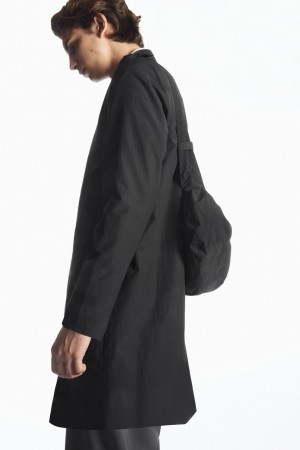 Men's COS Nylon Car Coats Black NZ-54SLHRKQY
