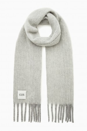 Men's COS Oversized Alpaca-Blend Scarf Light Grey NZ-18ARBKYSM