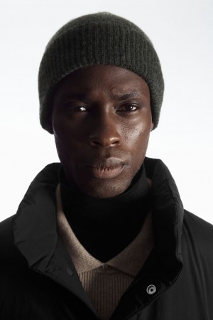 Men's COS Pure Cashmere Beanie Dark Grey NZ-31IPRENHY