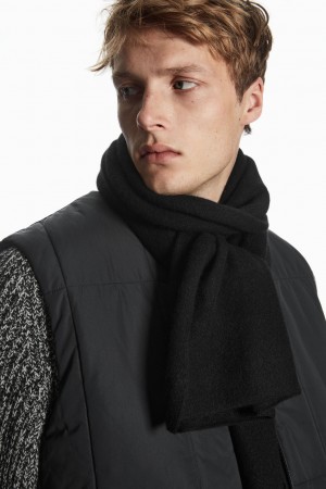 Men's COS Pure Cashmere Scarf Black NZ-48NBOCFIH