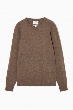 Men's COS Pure Cashmere Sweaters Brown NZ-28EWOUBZG