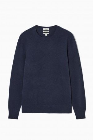 Men's COS Pure Cashmere Sweaters Navy NZ-20EWUSITL