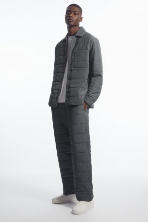 Men's COS Quilted Padded Pants Dark Grey NZ-42QZYOVGA