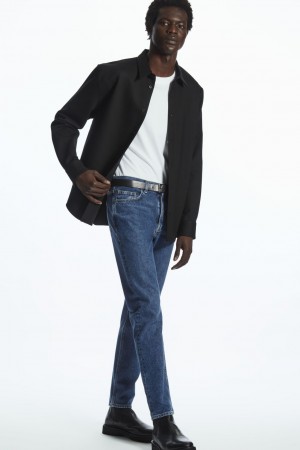Men's COS Regular-Fit Tapered-Leg Jeans Blue NZ-13SJRWOPA