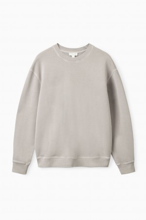 Men's COS Relaxed-Fit Sweatshirt Light Grey NZ-69TPDCNLK