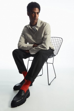Men's COS Ribbed Socks Orange NZ-20CJQPAFE