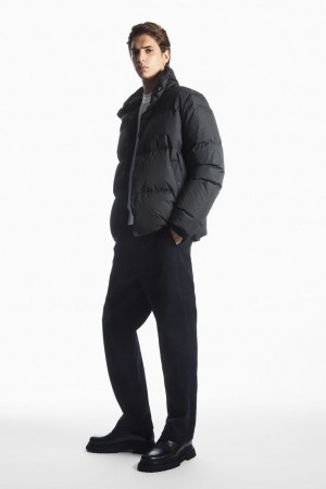 Men's COS Short Puffer Jackets Black NZ-90DBNPCMQ