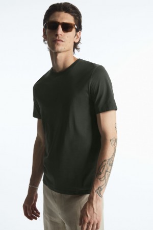 Men's COS The Extra Fine T-Shirt Dark Green NZ-12UDOSKXY