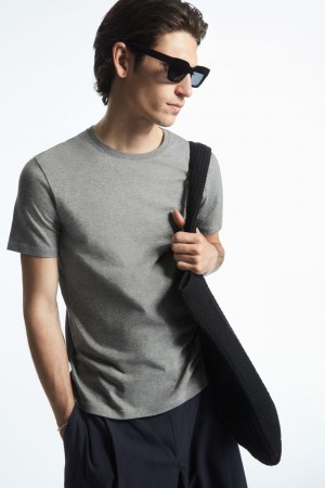 Men's COS The Extra Fine T-Shirt Grey NZ-01KHUMSJA