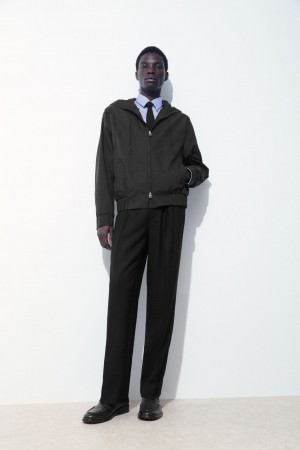 Men's COS The Hooded Blouson Jackets Black NZ-94QWRLKTJ
