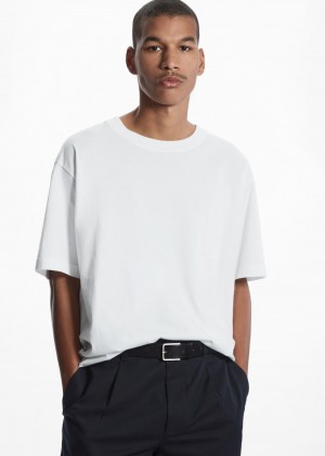 Men's COS The Super Slouch T-Shirt White NZ-83SVMZPIR