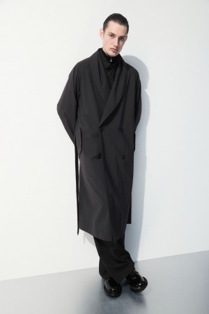 Men's COS The Technical Wool-Blend Trench Coats Dark Green NZ-10HKJPVAS