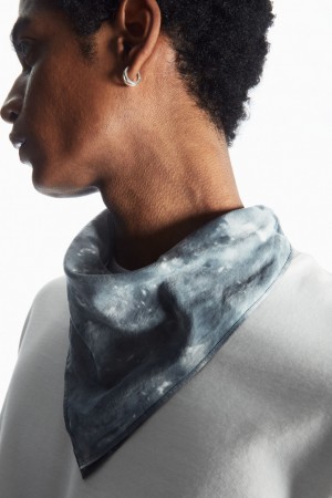 Men's COS Tie-Dye Print Neck Scarf Grey NZ-79KWIYZHO