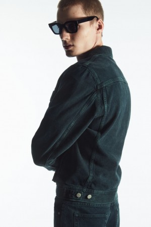Men's COS Two-Tone Denim Jackets Green NZ-91WAFNLPO