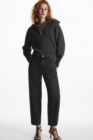 Women's COS Arch Tapered Jeans Black NZ-31OPHZEAX