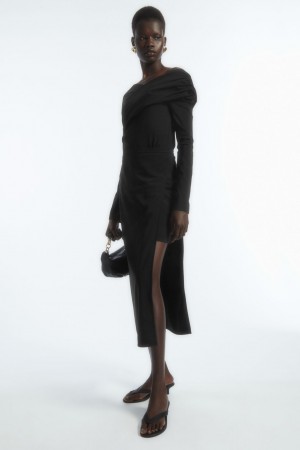 Women's COS Asymmetric Cutout Skirt Black NZ-89GRYLAQC