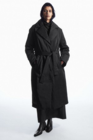 Women's COS Belted Padded Shell Down Coats Black NZ-58VWZYSDC