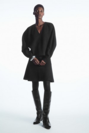 Women's COS Boiled-Wool Mini Skirt Black NZ-36DCMETKG