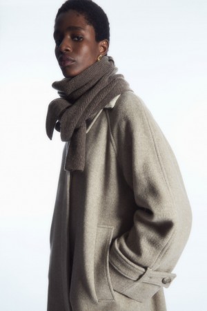 Women's COS Cashmere-Blend Scarf Dark Brown NZ-09MCPTBUA