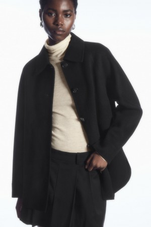 Women's COS Double-Faced Wool Jackets Black NZ-34NHVPLOG