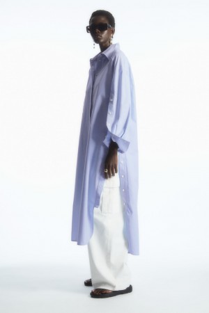 Women's COS Oversized Deconstructed Dress Light Blue NZ-68ONZEXCW
