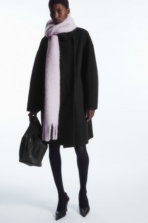 Women's COS Oversized Mohair-Blend Scarf Purple NZ-47BQUHRPK