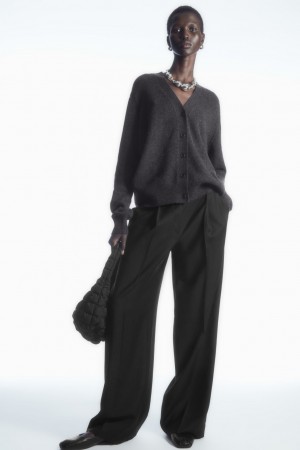 Women's COS Pure Cashmere Cardigan Dark Grey NZ-57NDGXSJR