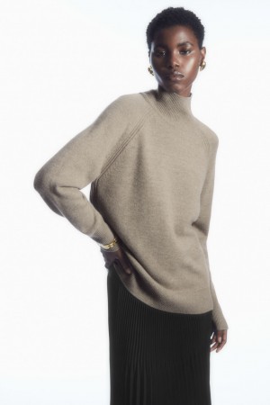 Women's COS Pure Cashmere Turtleneck Sweaters Beige NZ-50TSEKBZQ