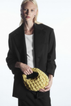 Women's COS Quilted Micro Leather Mini Bag Light Yellow NZ-89QXGALPK