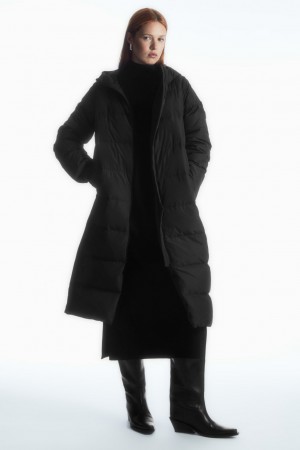 Women's COS Recycled-Down Puffer Coats Black NZ-87IOAGWUK