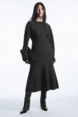 Women's COS Regular-Fit Merino Wool Sweaters Dark Grey NZ-94HVBYQCR