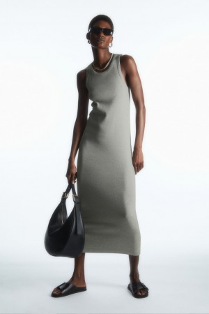 Women's COS Ribbed Tube Dress Grey NZ-09VYGAORE