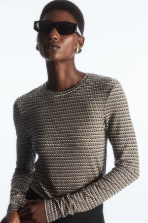 Women's COS Second-Skin Long-Sleeved Tops Black NZ-96MPQXIDJ