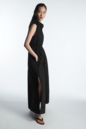 Women's COS Sleeveless Midi Dress Black NZ-57PGYEDOJ