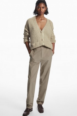 Women's COS Straight-Leg Corduroy Chino Pants Beige NZ-93IOYXETN