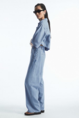 Women's COS Straight-Leg Denim Pants Light Blue NZ-68WLONXMR