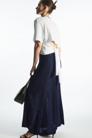 Women's COS The Bow Back T-Shirt White NZ-30TIZHSLR