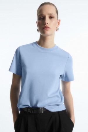Women's COS The Clean Cut T-Shirt Light Blue NZ-90BMSJCKG