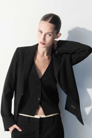 Women's COS The Deconstructed Blazer Black NZ-04XKPFHNS