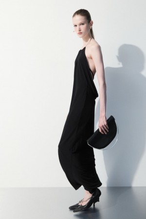 Women's COS The Open-Back Necklace Dress Black NZ-31QBZJSXA