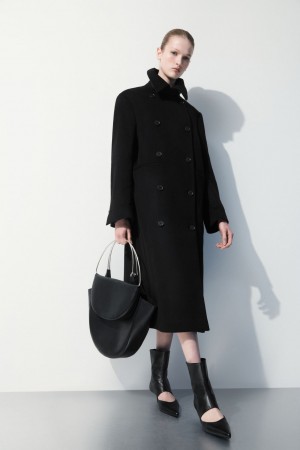 Women's COS The Recycled-Cashmere Trench Coats Black NZ-97TDOJRXL
