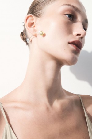 Women's COS The Sphere Pearl Earrings Silver NZ-65QOCLDSB