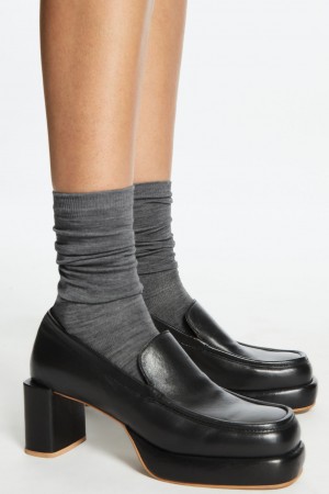 Women's COS Wool Socks Grey NZ-96GWXKPMO