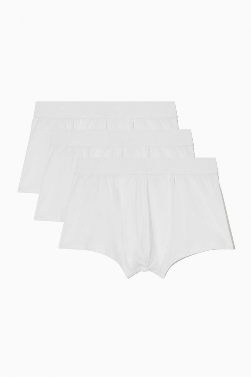 Men\'s COS 3-Pack Jersey Boxer Briefs White NZ-91KIHTNCS