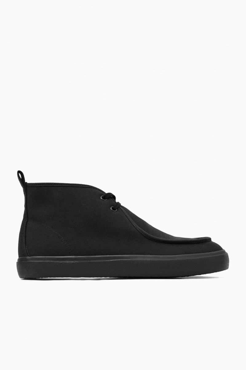 Men's COS Canvas Chukka Boots Black NZ-63YEXTAZP