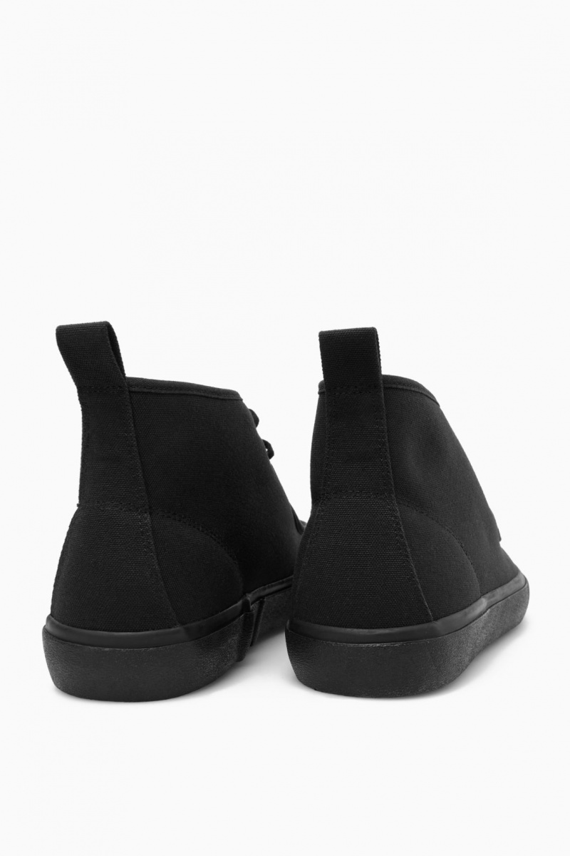 Men's COS Canvas Chukka Boots Black NZ-63YEXTAZP