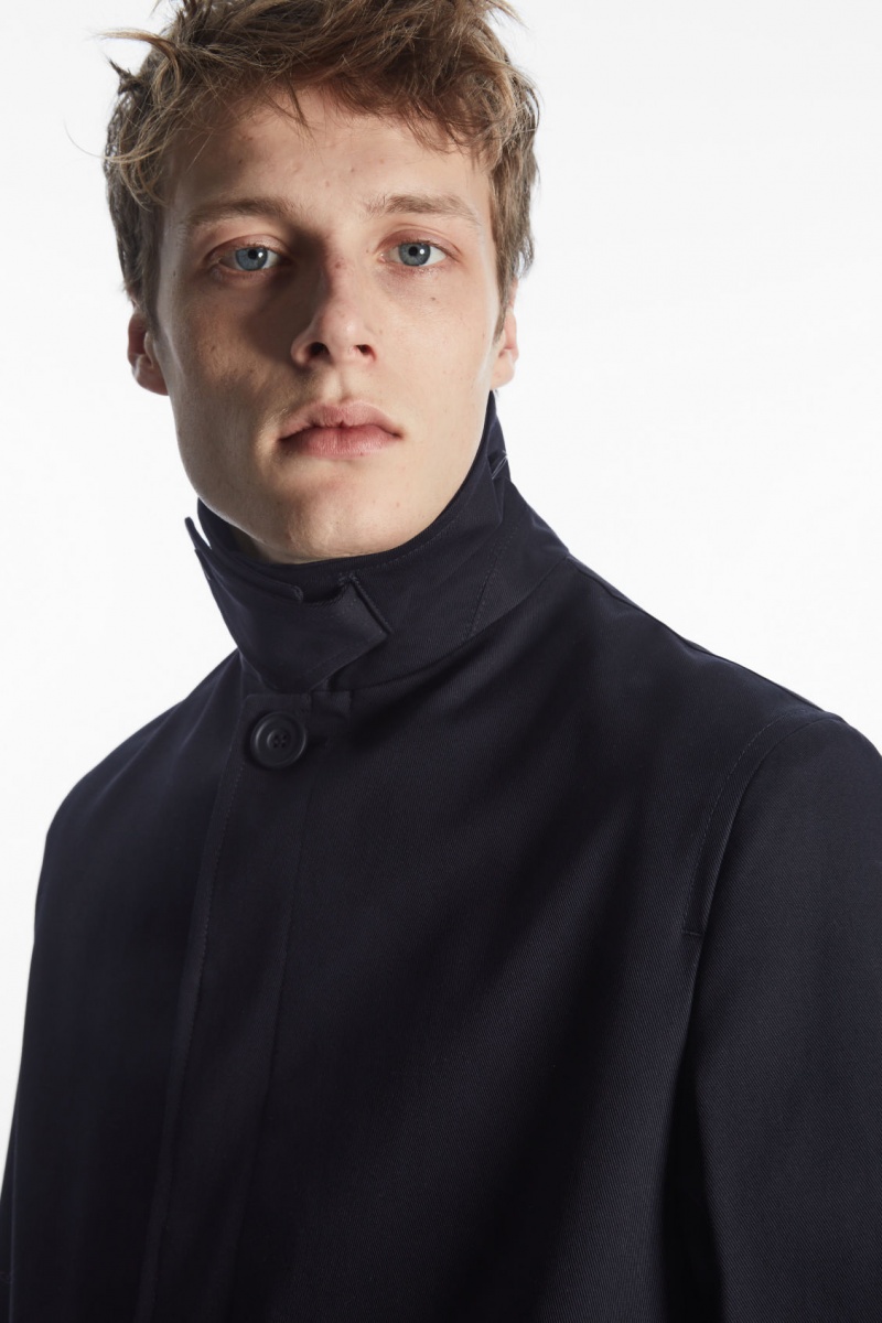 Men's COS Car Coats Navy NZ-35VOUELYP